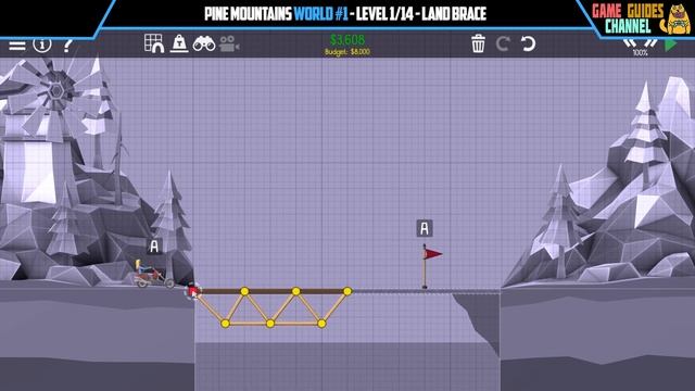 Poly Bridge 2 Level 1-14 Land Brace Solution смотреть онлайн