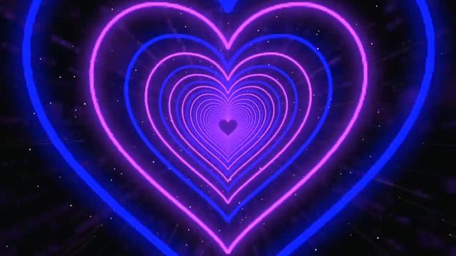Neon Lights Love Heart Tunnel Background??Purple Heart Background?Heart Tunnel Loop [2 Hours] смотреть онлайн