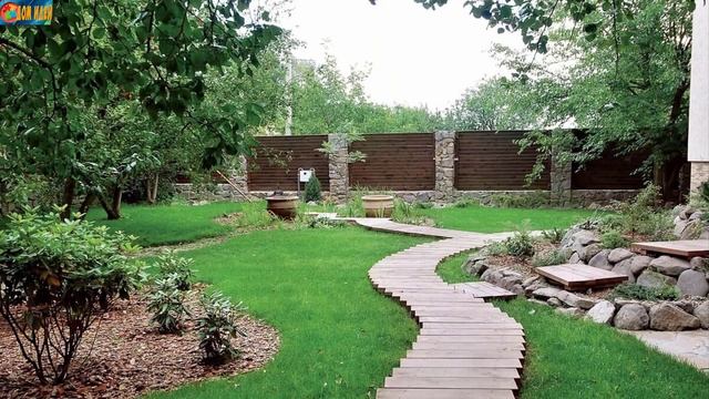 Обустройство участка возле дома. Ландшафтный дизайн небольшого участка.