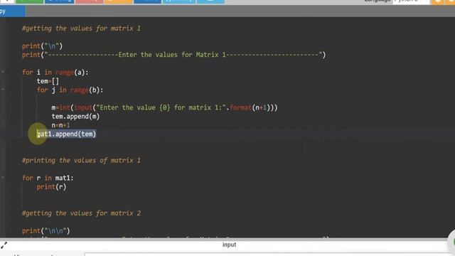 Matrix multiplication python without using Numpy | Matrix multiplication python in tamil смотреть онлайн