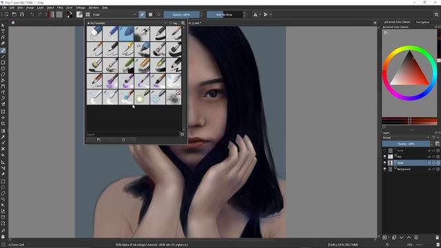 How to Paint Realistic Digital Portrait Painting in Krita - Timelapse / Speed painting смотреть онлайн