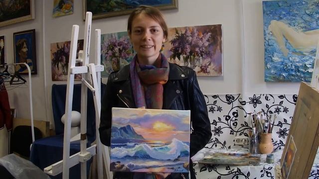 Отзыв: Картина маслом "Закат на море". Морской пейзаж маслом смотреть онлайн