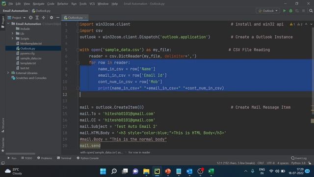 Email Automation Using Python | Send Automated Email from Outlook | Python Bulk Email Sending смотреть онлайн