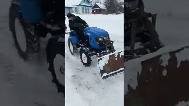 уборка снега мототрактором, минитрактором, чувашпиллер, русич, скаут смотреть онлайн