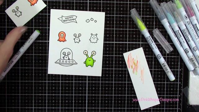 Lawn Fawn Alien Birthday Card смотреть онлайн