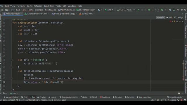 Date Picker With Jetpack Compose in Android Studio | Kotlin | Jetpack Compose | Android Tutorials смотреть онлайн