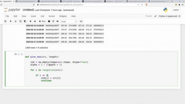Convert TradingView indicators to Python