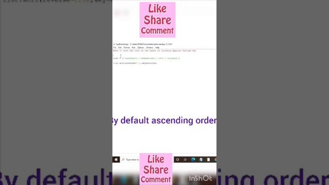 Use of Sort function in Python | Sort the list using lambda function#pythonprogramming#sort#lambda смотреть онлайн