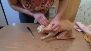 Как потрошить тушку гуся##########