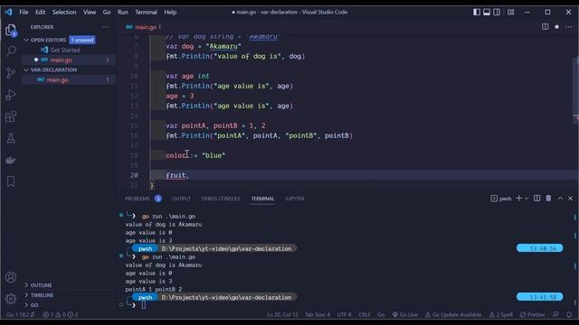 Variable Declaration in Go (Golang) #go #golang #variables смотреть онлайн