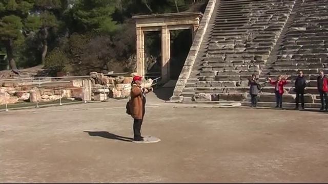 Древнегреческий театр. Эпидавр. Пелопоннеский полуостров. Греция. смотреть онлайн