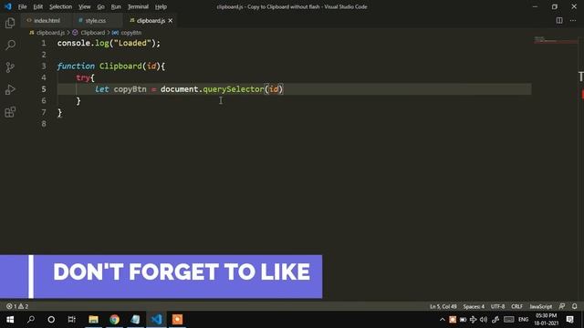 How to copy text to Clipboard || Javascript Tutorial || Easy Coding смотреть онлайн