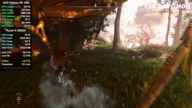 Horizon Forbidden West - RX 580 - AMD FSR 3 Frame Generation Mod смотреть онлайн