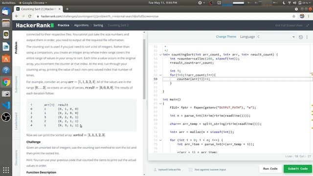 Counting Sort 2 | HackerRank Solution in C Programming смотреть онлайн