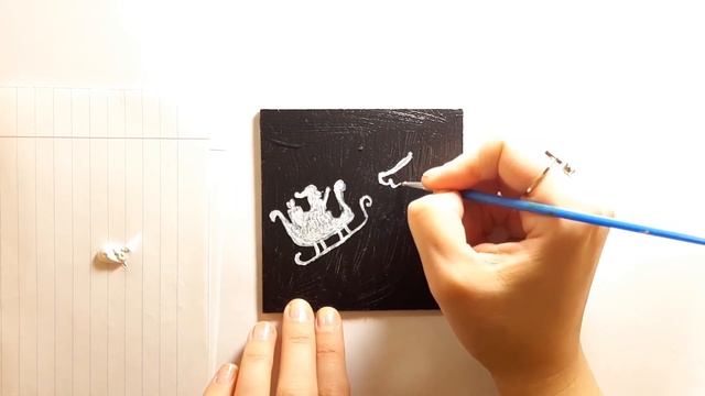 Зимнее чудо. Рисуем картину 1 акриловой краской кисточкой зубочисткой. Рисование пошагово Обзор Pol смотреть онлайн