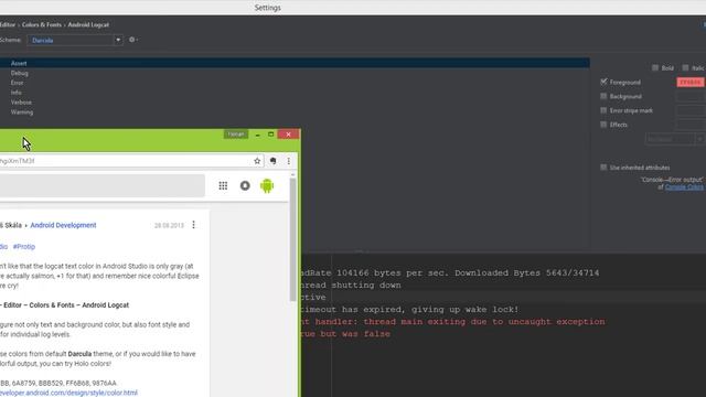 Change Logcat Log Message Colors in Android Studio смотреть онлайн