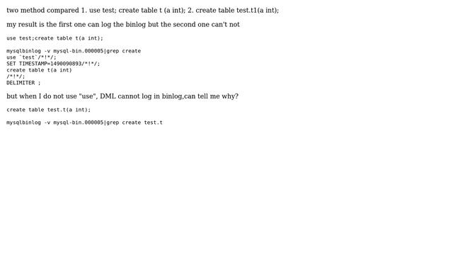 Why binlog doesn't log the DML statement? смотреть онлайн