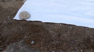 Начал отсыпку щебнем под 3 домик, закрыл щебень специальной плёнкой под 2 слой красивого щебня