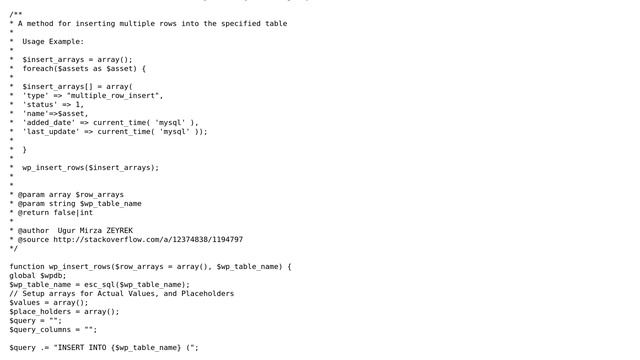 Wordpress: $wpdb-＞insert - inserting multiple rows (2 Solutions!!) смотреть онлайн