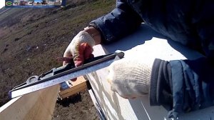 Кладка фронтонов из ГазоБлоков  [ Двускатная Крыша, Холодный чердак ]