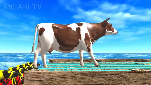 Giant Cow & Colorful Cows vs Milk | Funny Animals Cartoon смотреть онлайн