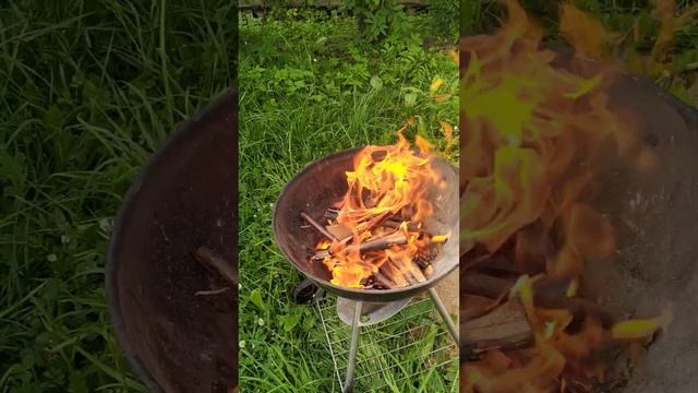 Как горит огонь, живой звук, дача, природа смотреть онлайн