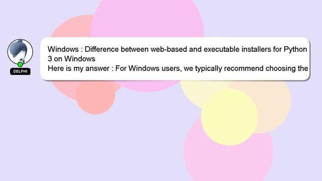 Windows : Difference between web-based and executable installers for Python 3 on Windows смотреть онлайн