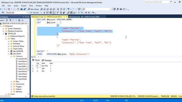 Using OPENJSON and a CROSS APPLY JOIN to Separate Arrays of JSON Object Types смотреть онлайн