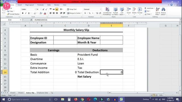 How to Create Salary Slip in Microsoft Excel 2021 | Company Salary Slip смотреть онлайн