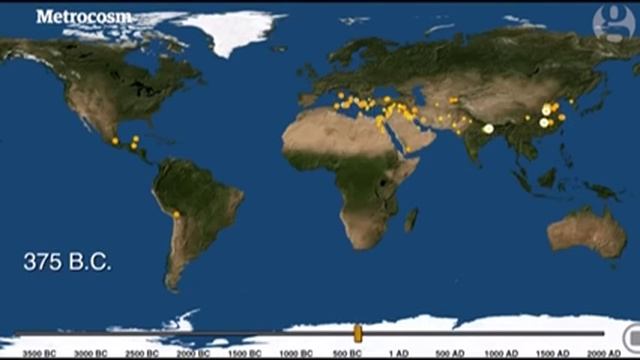 Как появлялись города. Интерактивная карта за 6000 лет отThe Guardian! смотреть онлайн