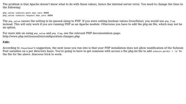How to set suhosin.post.max_vars in a htaccess file? (3 Solutions!!) смотреть онлайн