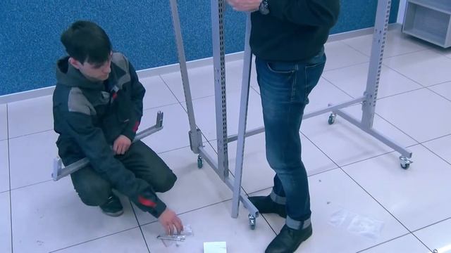 Сборка мобильного стеллажа для одежды НОРДИКА смотреть онлайн