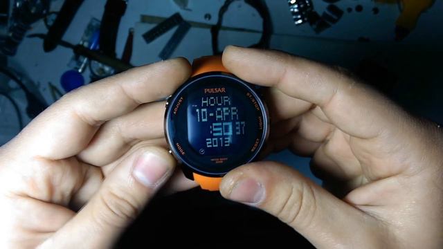 How to set time Pulsar PQ2013 digital watch смотреть онлайн