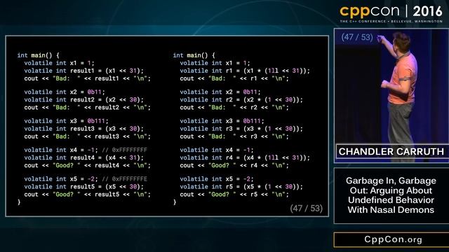 CppCon 2016: Chandler Carruth “Garbage In, Garbage Out: Arguing about Undefined Behavior..." смотреть онлайн
