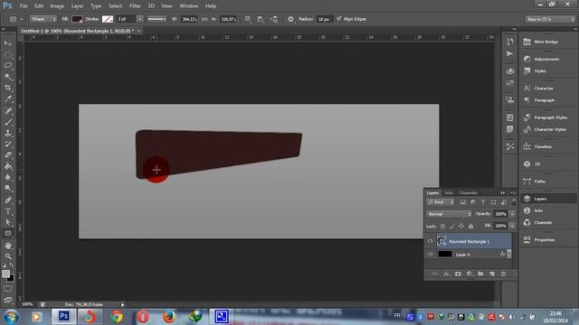 tuto photoshop, How to make a rectangle with rectangle tool + text [HD] смотреть онлайн
