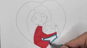 Как нарисовать маму и дочку