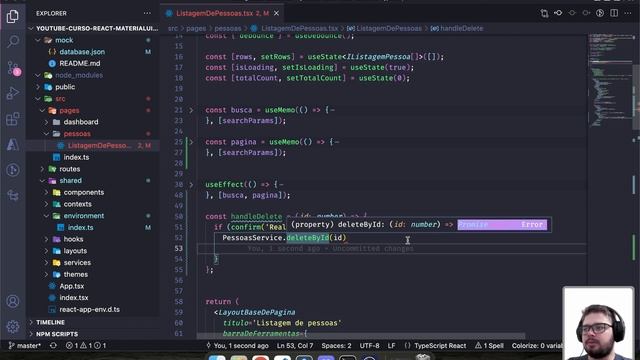 React, Material UI 5 e Typescript: #30 - Configurando ações da listagem смотреть онлайн