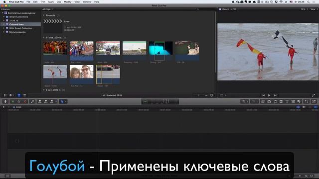 ЦВЕТНЫЕ ЛИНИИ В FINAL CUT. ЧТО ОНИ ОБОЗНАЧАЮТ И ДЛЯ ЧЕГО НУЖНЫ (COLORED LINES FCPX)