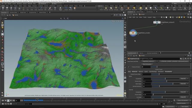 05-Создание эрозии для карты высот часть 1 в Houdini смотреть онлайн