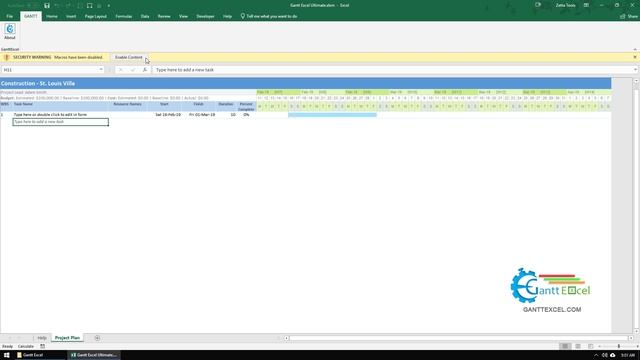 Gantt Excel - Enable Macros - Tutorial смотреть онлайн