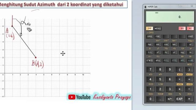 Menghitung Jarak dan Sudut Azimuth dari 2 koordinat yang diketahui смотреть онлайн