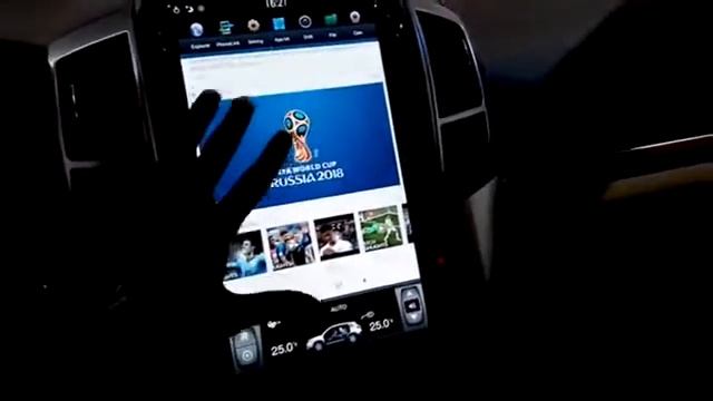 Toyota Land Cruiser 16 inch Tesla style vertical Screen Car DVD смотреть онлайн