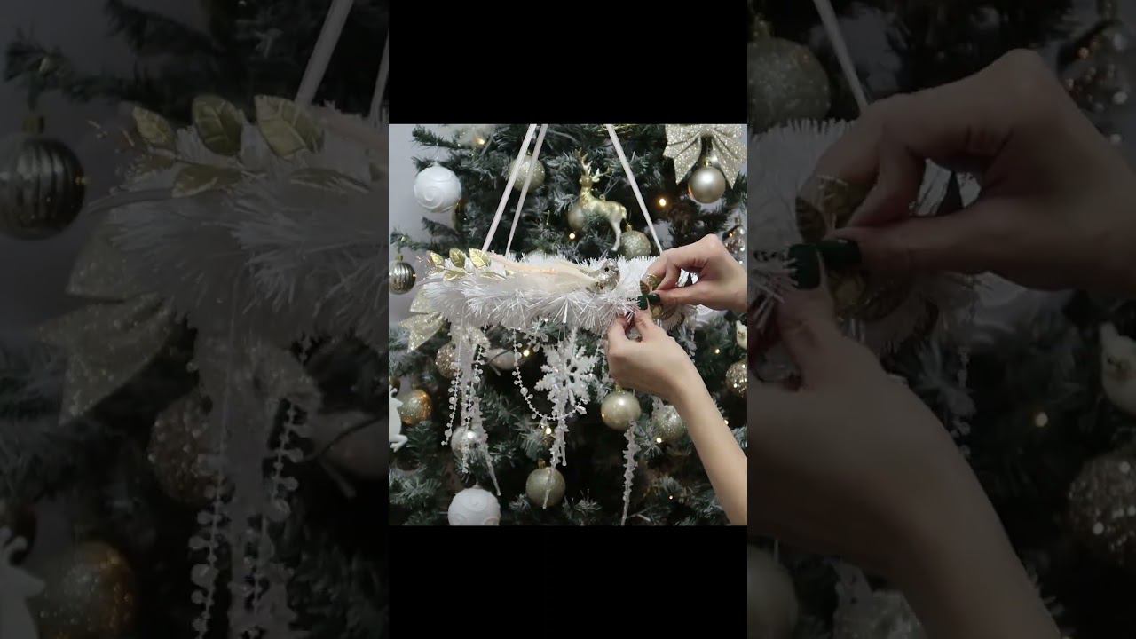 DIY / Hanging Christmas wreath / НОВОГОДНИЙ DECOR СВОИМИ РУКАМИ/ ВЕНОК #diy #christmasdiy #tutorial смотреть онлайн