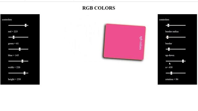 rgb colors and motion control with javascript DOM ,css and html tags смотреть онлайн