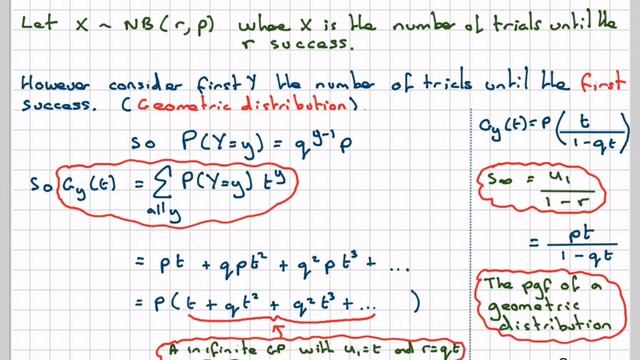 The pgf of a negative binomial distribution смотреть онлайн