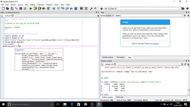 Handling NaN values with to_csv( ) in Python смотреть онлайн