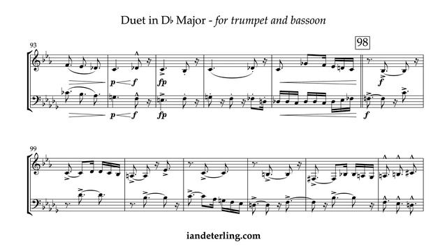 Duet for Trumpet and Bassoon in D-Flat Major (Deterling) смотреть онлайн