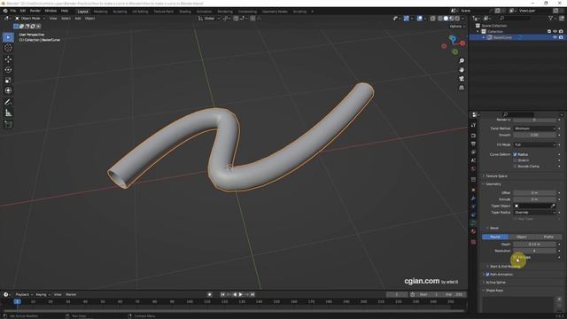 How to make a Curve in Blender | Add point to Curve | Bezier Curve to Mesh смотреть онлайн