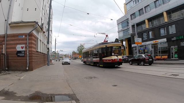 Нижний Новгород. Трамвай 71-415 Ретро 1032 маршрута №2. 30 апреля 2023 смотреть онлайн