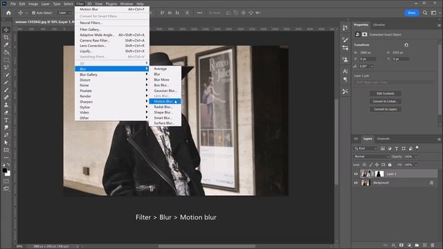 Blur your background with motion blur | PHOTOSHOP TUTORIAL смотреть онлайн